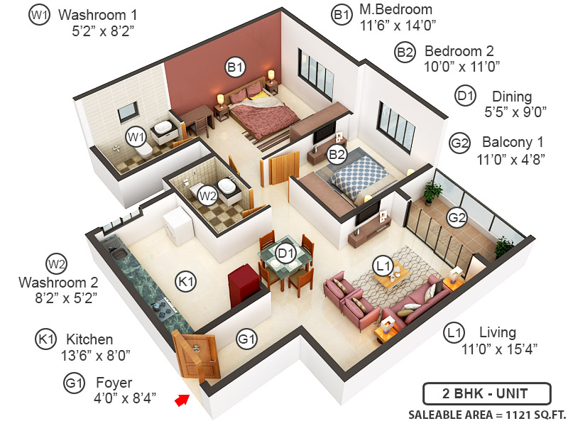 3DFloorPlan of Brigade Gem