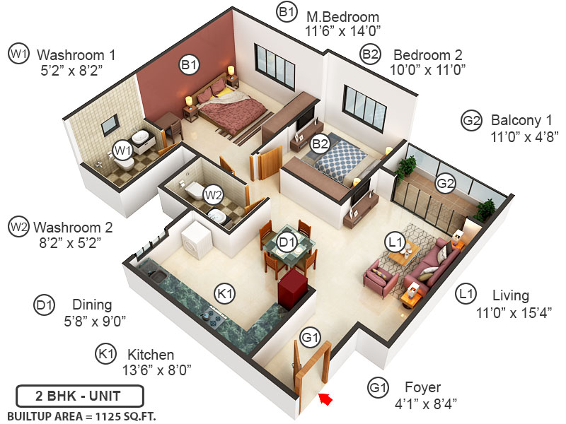 3DFloorPlan of Brigade Gem