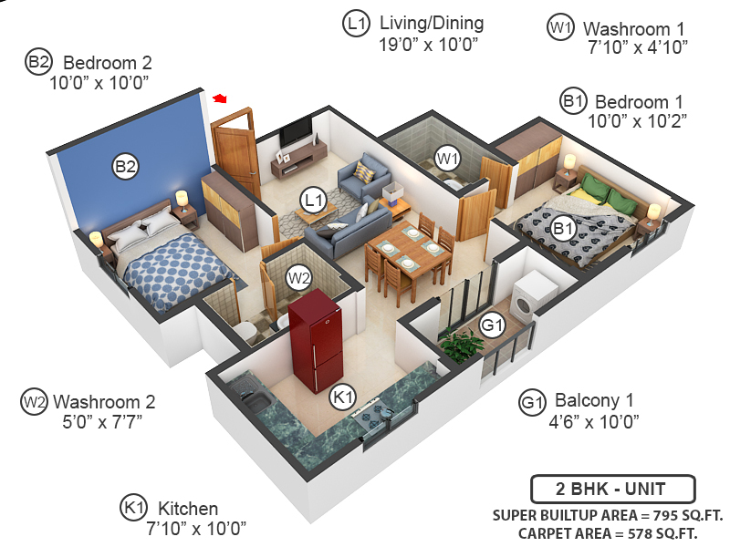 3DFloorPlan of Isha Santhosham