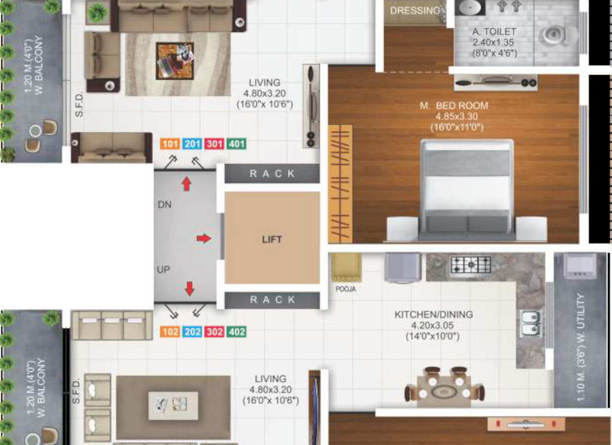 3DFloorPlan of Vikas Sai Palacia