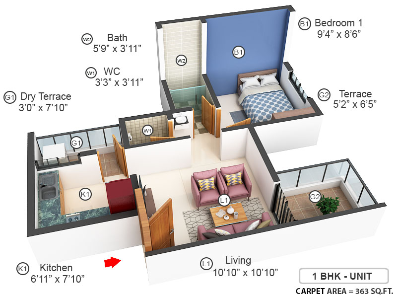 3DFloorPlan of Abhimaan Vishwa