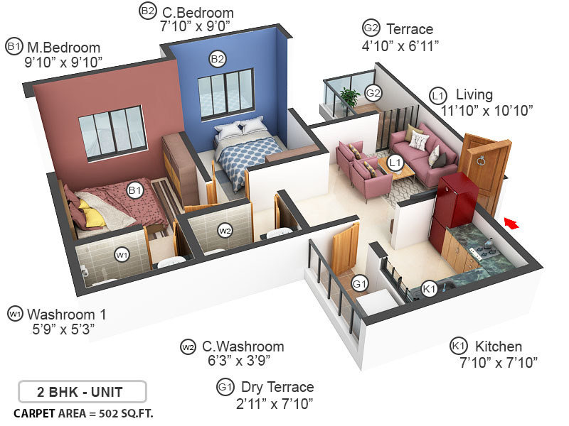 3DFloorPlan of Abhimaan Vishwa