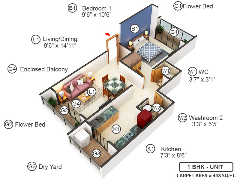 3DFloorPlan of Raj Heritage 1