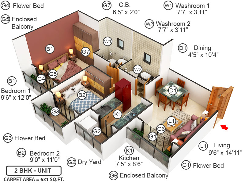 3DFloorPlan of Raj Heritage 1