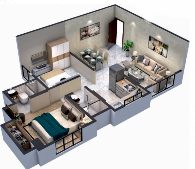 3DFloorPlan of Puneet Kalpavriksha