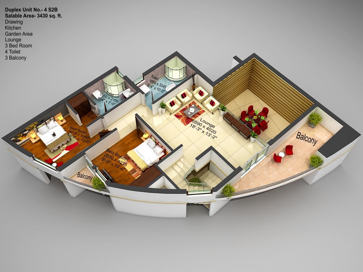 Upper Level Duplex Plan