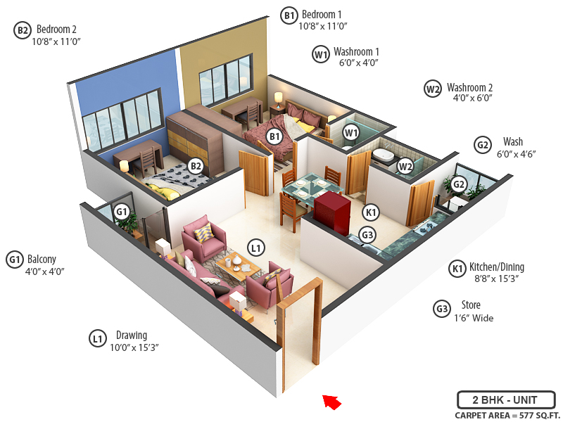 3DFloorPlan of United Skydale