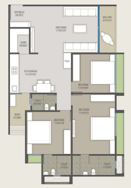 3DFloorPlan of Satva Balaji