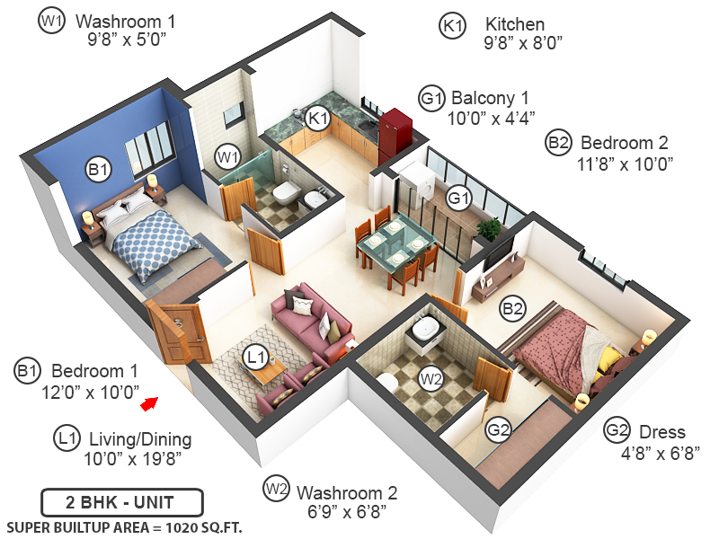 3DFloorPlan of Lancor Infinys