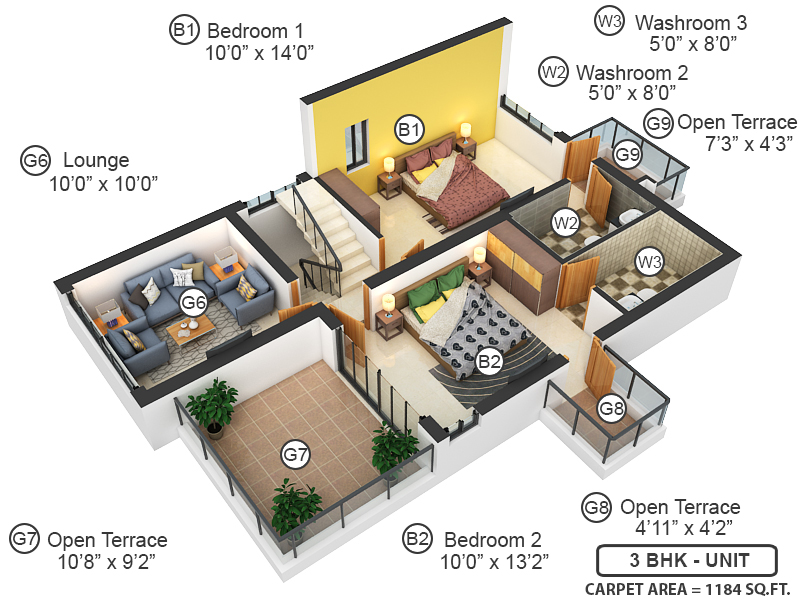 3DFloorPlan of Casagrand Florella