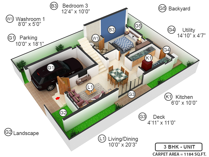 3DFloorPlan of Casagrand Florella