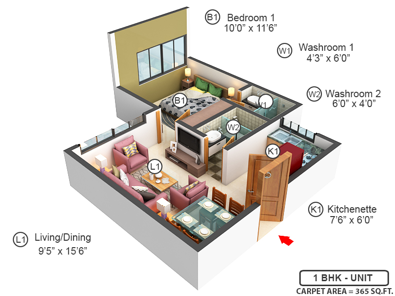 3DFloorPlan of Prescon Midtown Bay