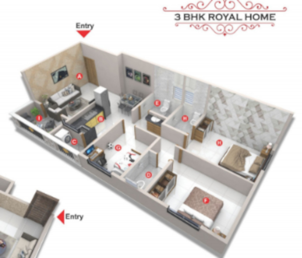 3DFloorPlan of SRK Rajgad 3
