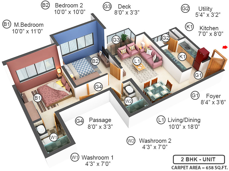 3DFloorPlan of The Highlands Godrej City