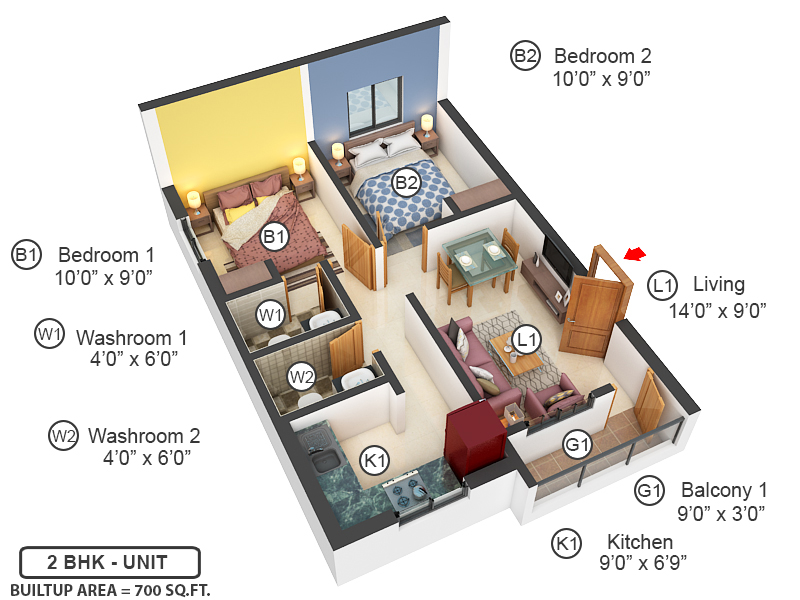 3DFloorPlan of Green Garden