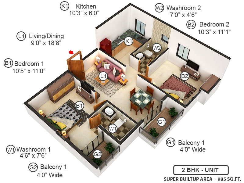 3DFloorPlan of Vinayak Vista