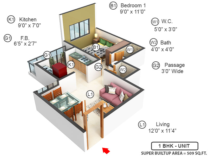 3DFloorPlan of Arihant Anant Phase 1