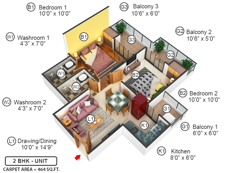 3DFloorPlan of Adore Ananda