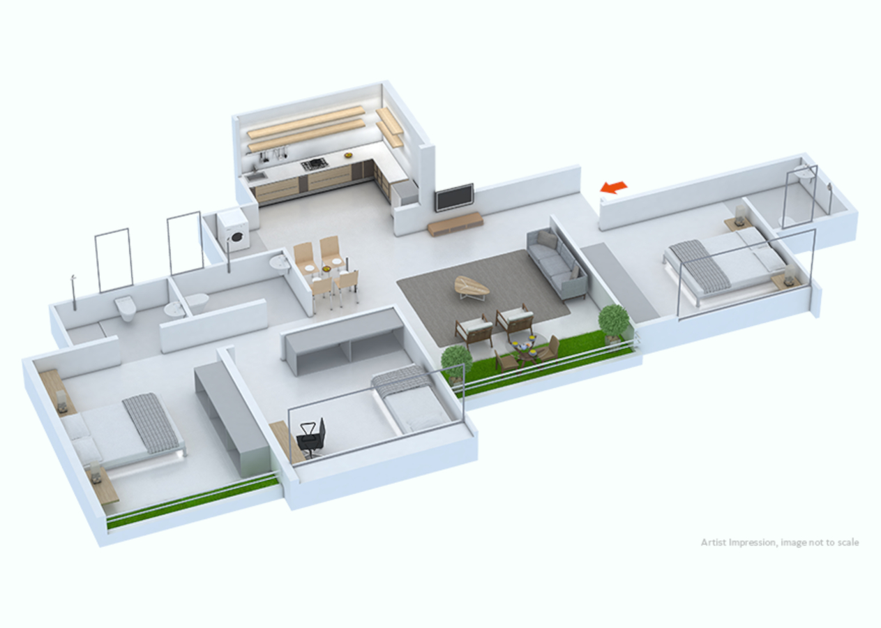 3DFloorPlan of Enerrgia Manas Lake Phase VII