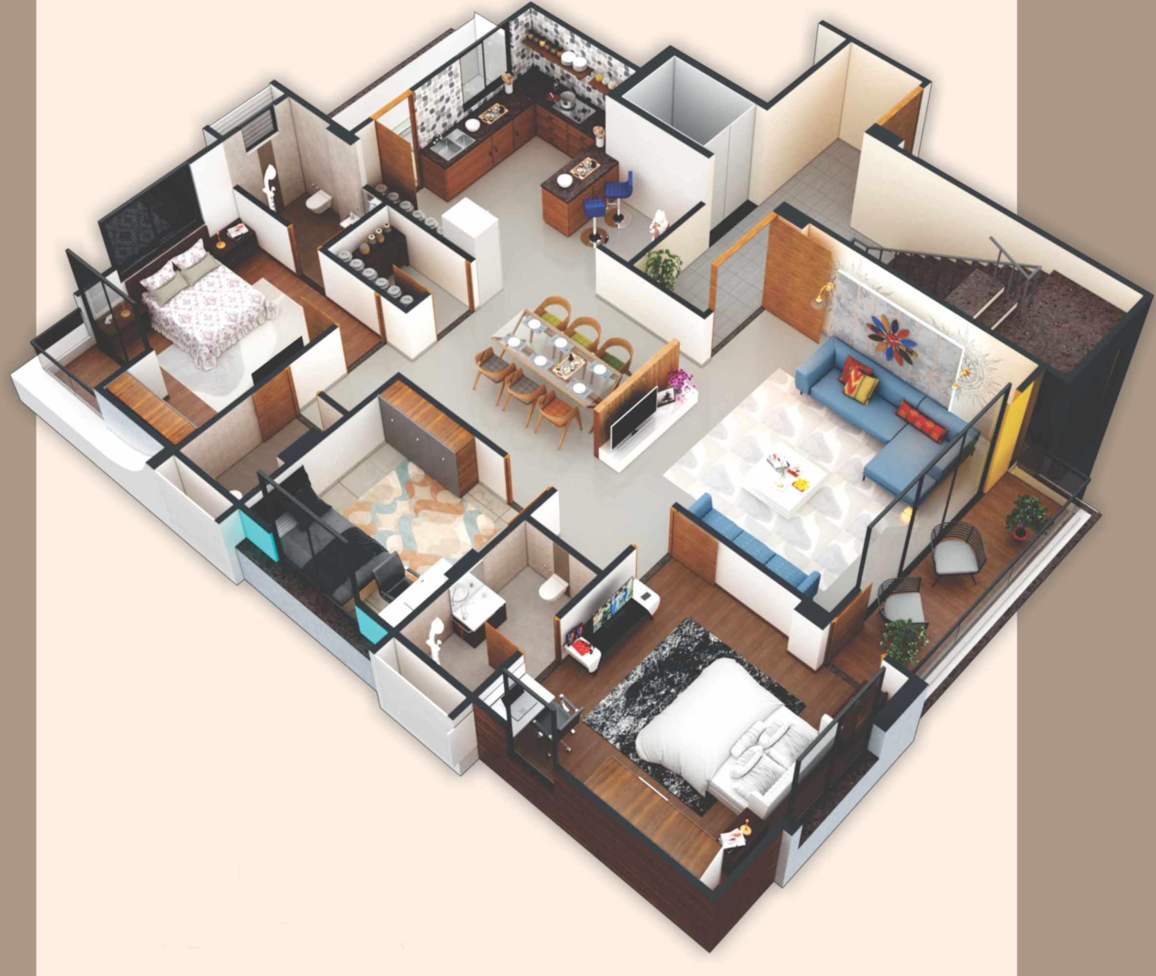 3DFloorPlan of Madhav Anand Jyot