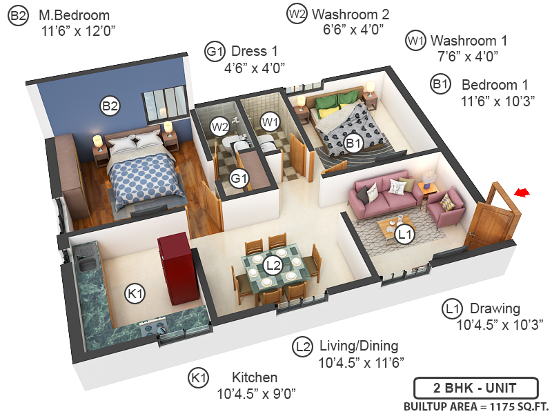3DFloorPlan of GSR Sri Meru