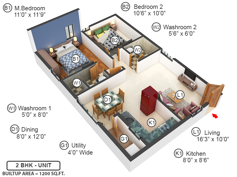 3DFloorPlan of GSR Sri Meru