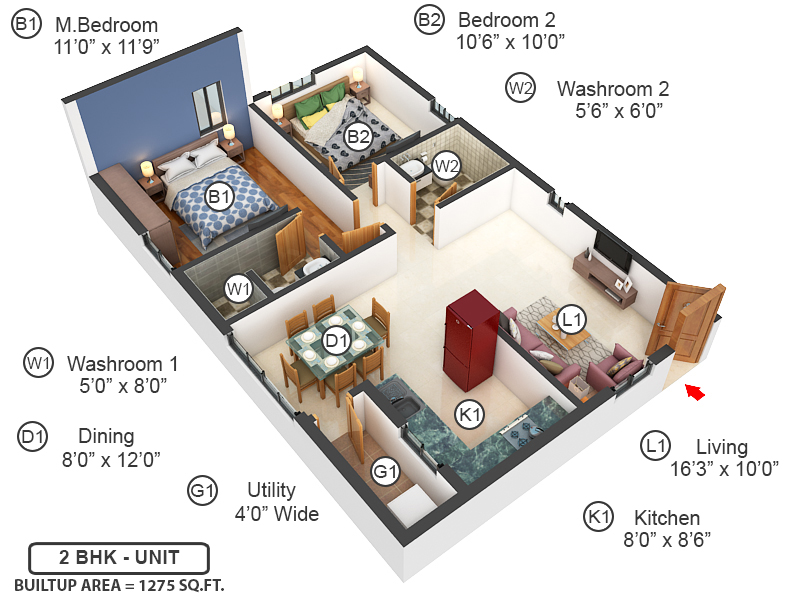 3DFloorPlan of GSR Sri Meru