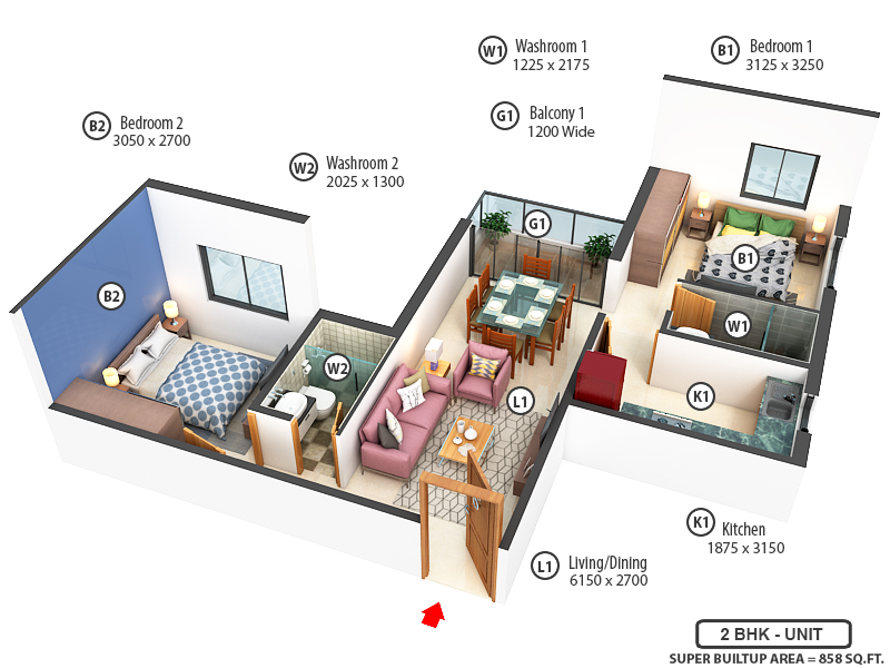 3DFloorPlan of Skyline Imperia