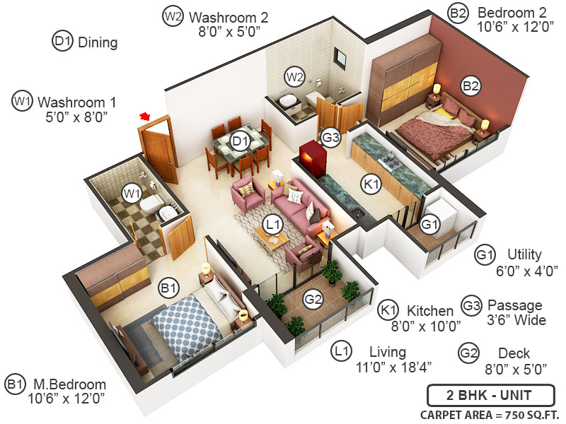 3DFloorPlan of Lodha Regalia