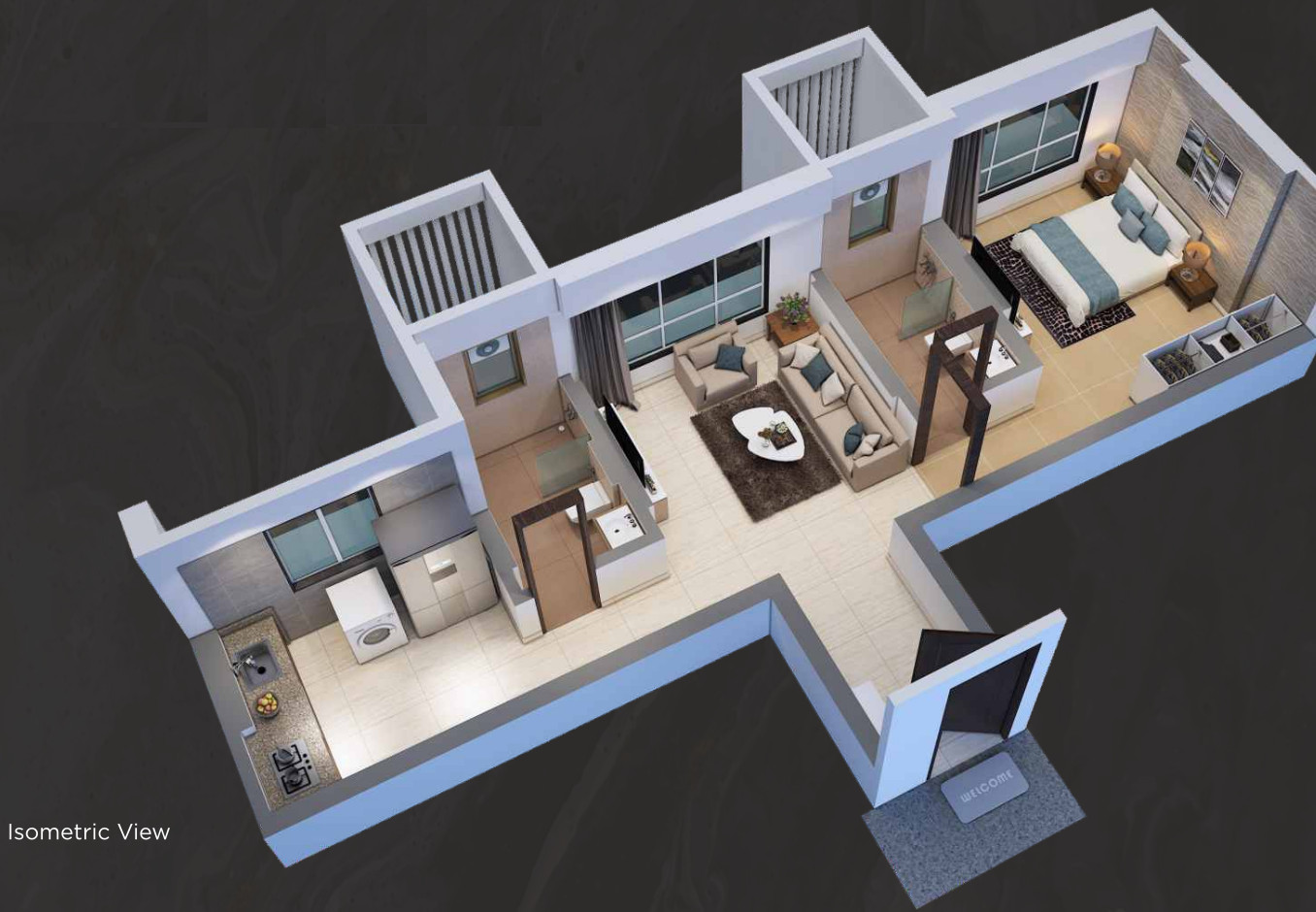 3DFloorPlan of Sobhaniye Riddhi Siddhi Apartments CHS