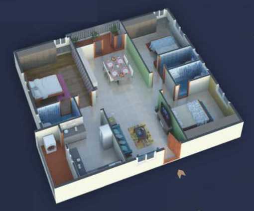 3DFloorPlan of Rudhra Dhivi
