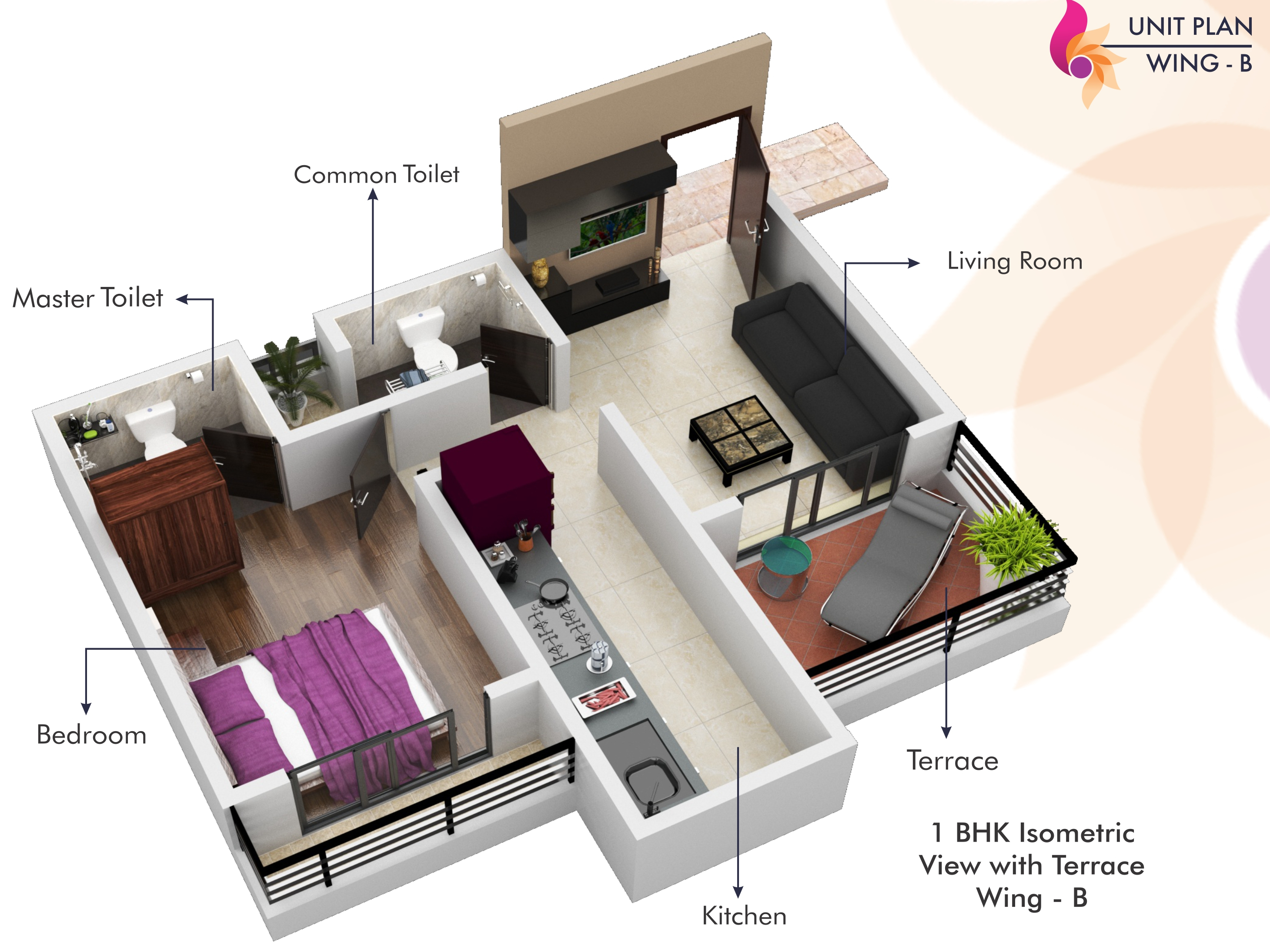 3DFloorPlan of LJ Tanna Panorama B Wing