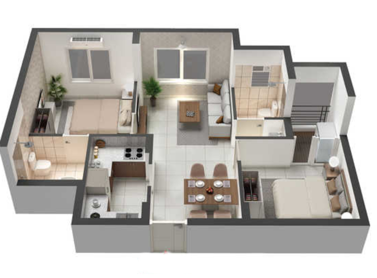 3DFloorPlan of KG House Of Champions