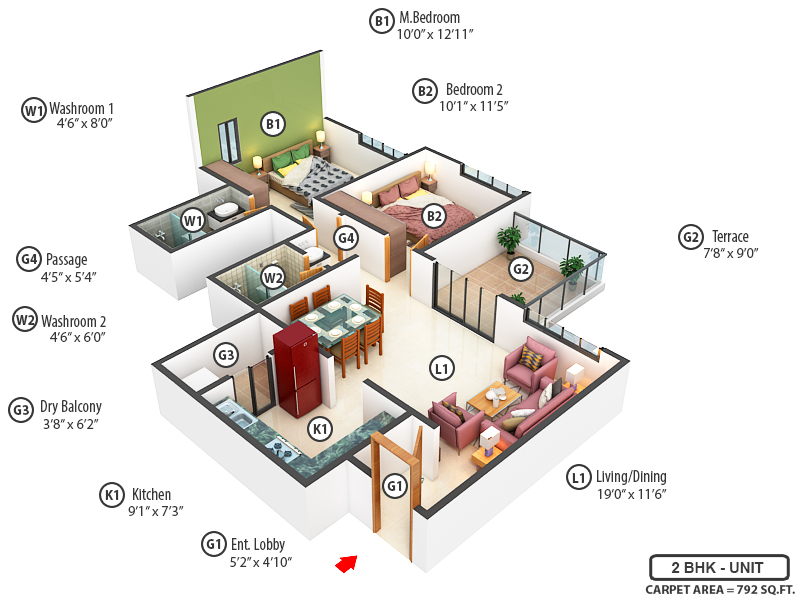 3DFloorPlan of Shapoorji Pallonji Joyville Sensorium