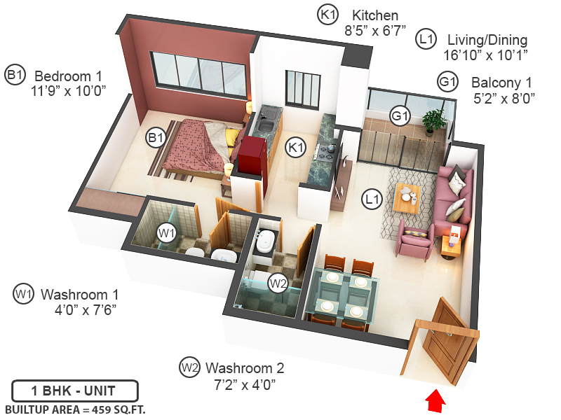 3DFloorPlan of Marathon Nexzone Bodhi