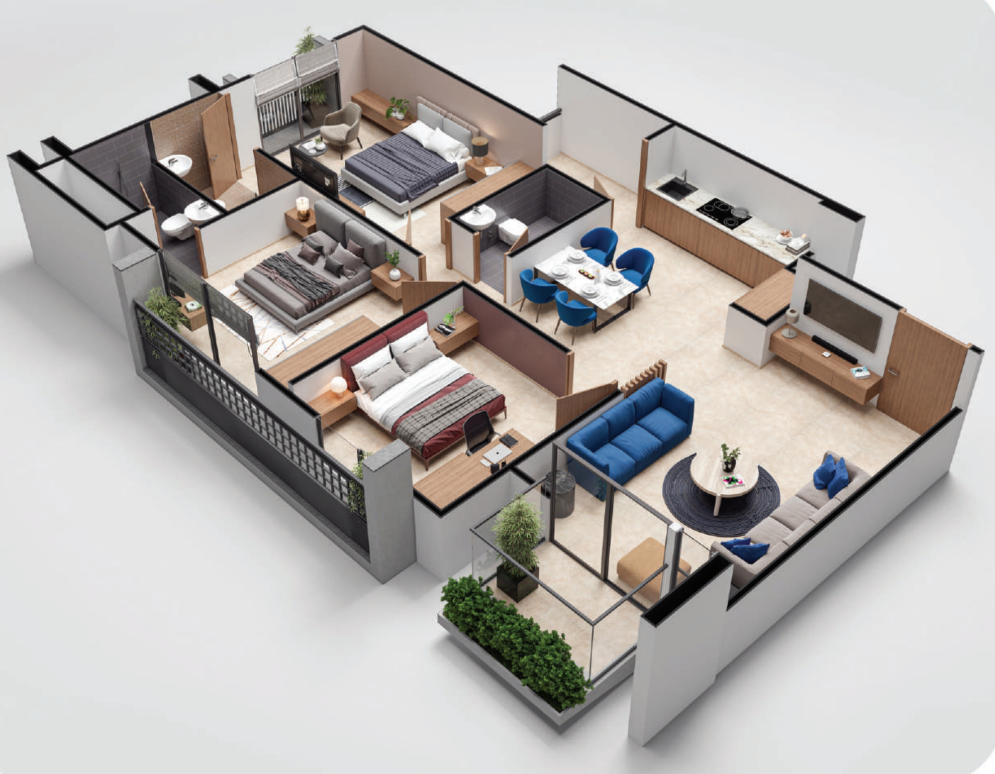 3DFloorPlan of Savya Skyz 2