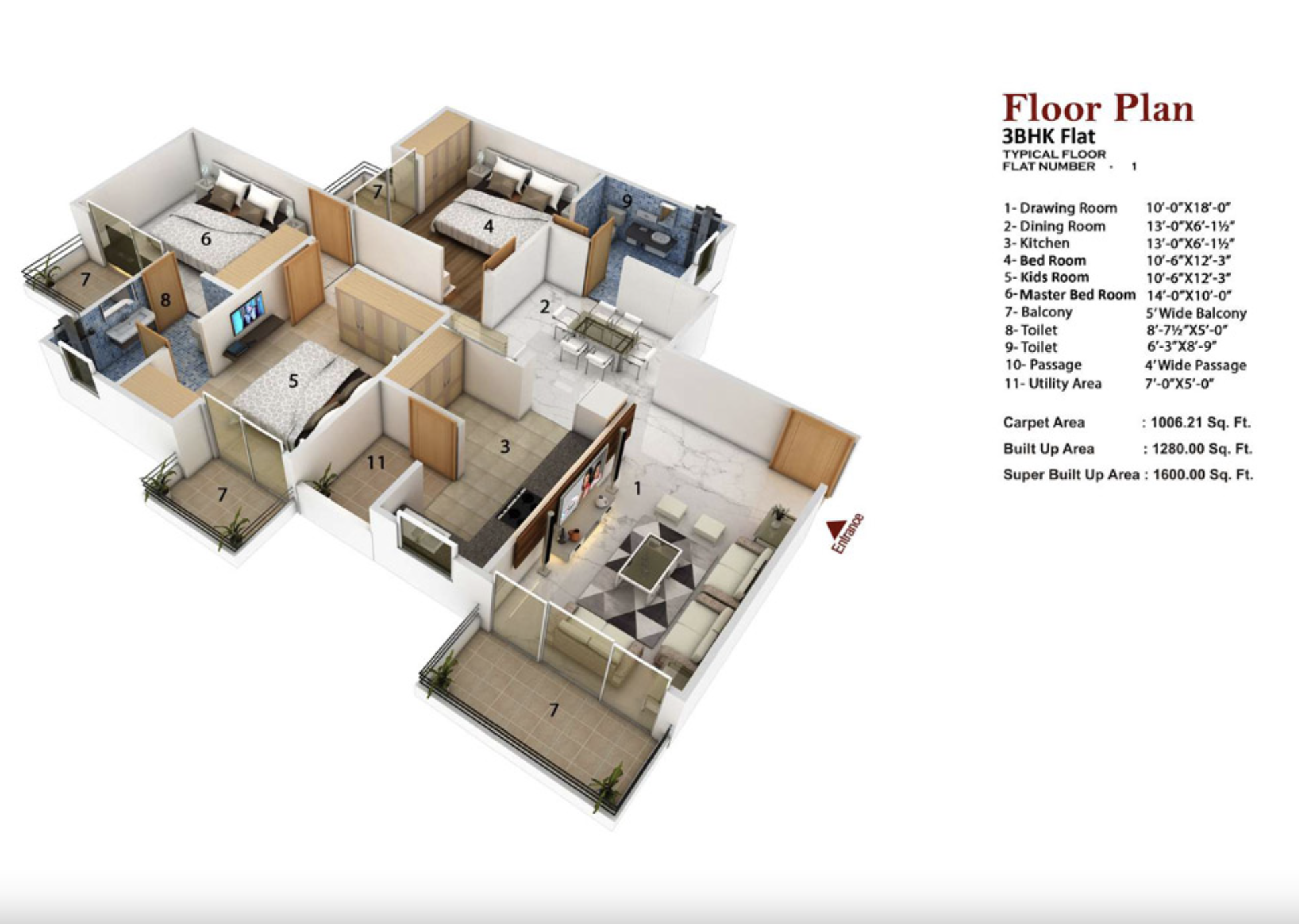 3DFloorPlan of Skyline The Peak