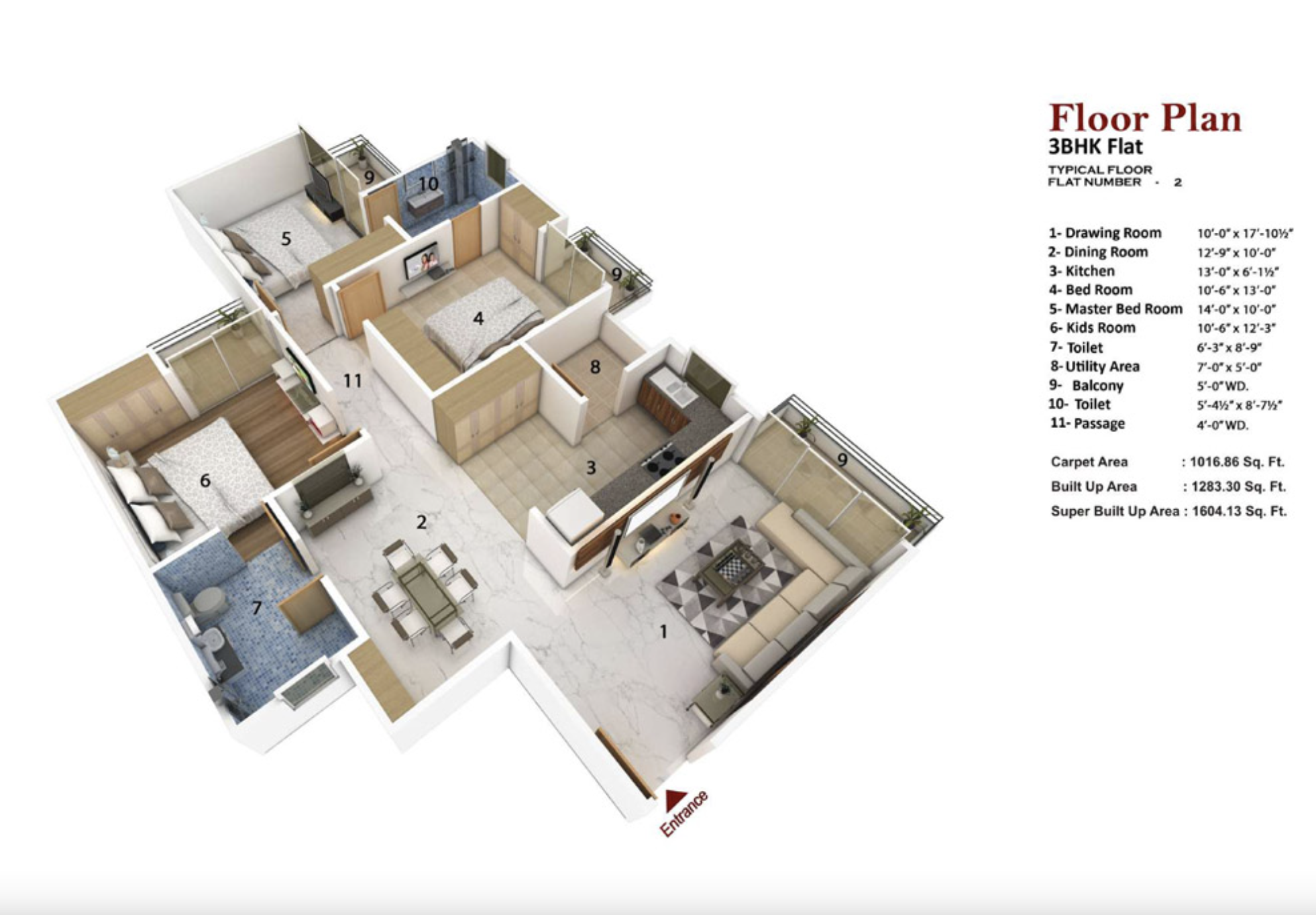 3DFloorPlan of Skyline The Peak