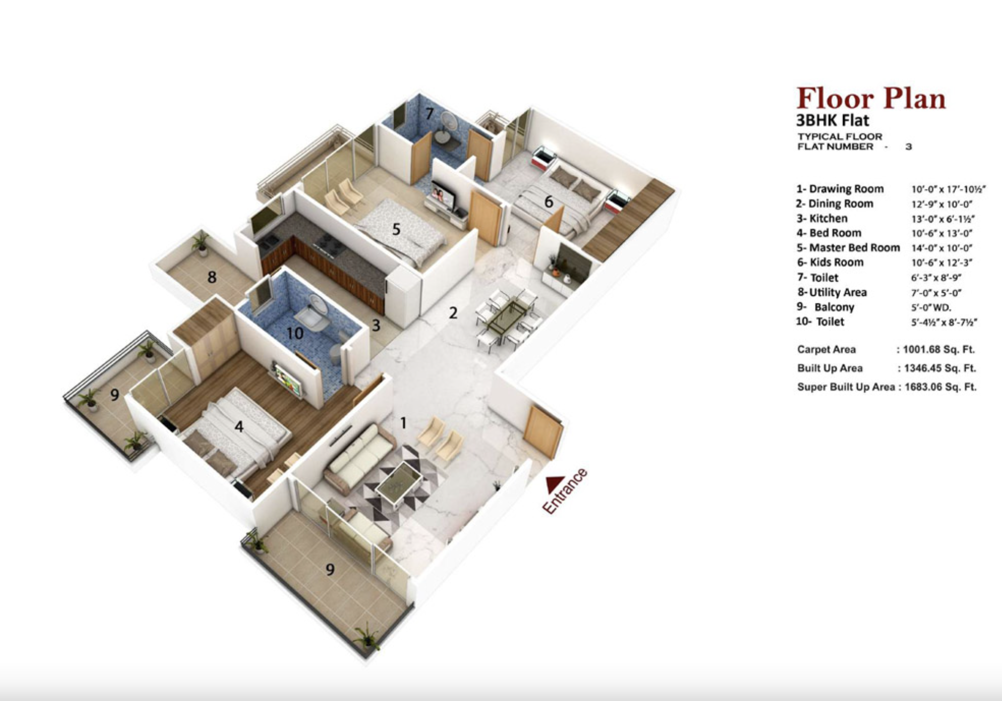 3DFloorPlan of Skyline The Peak