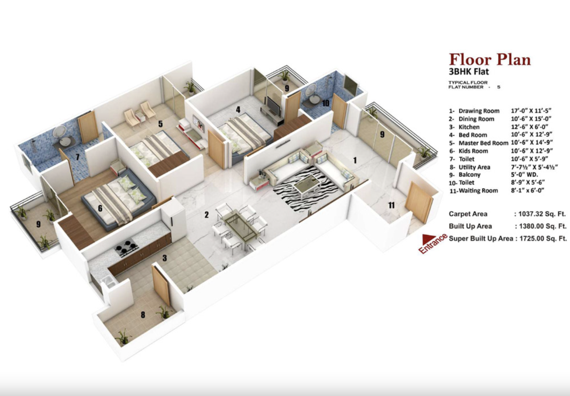3DFloorPlan of Skyline The Peak