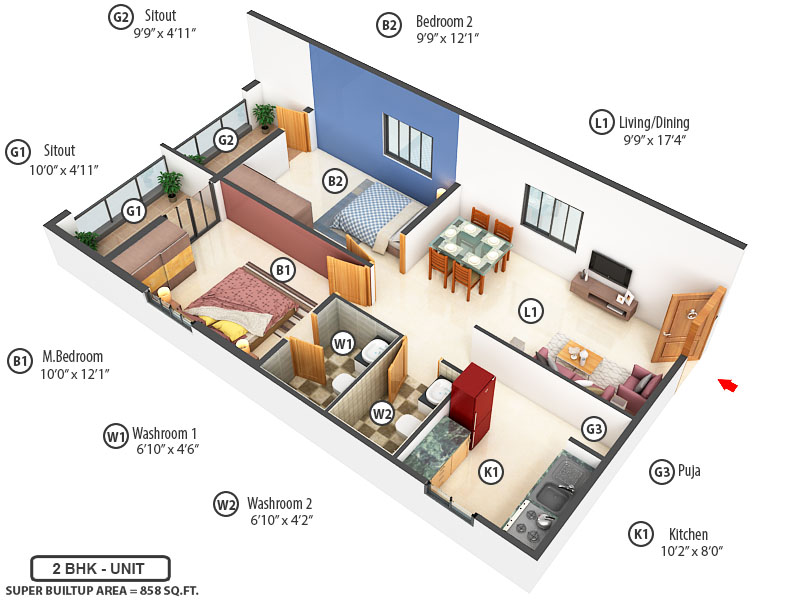 3DFloorPlan of Modi Esteem