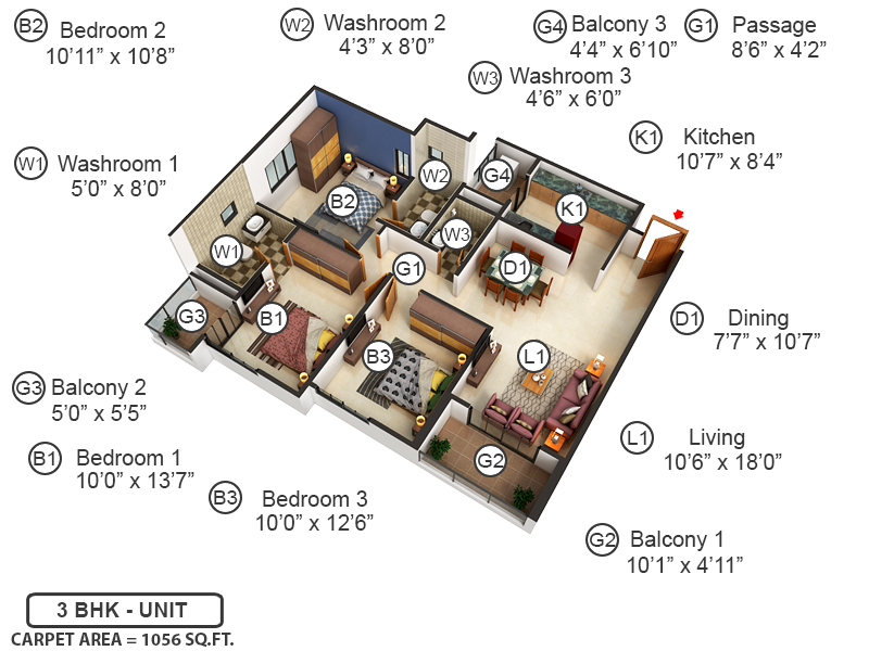 3DFloorPlan of Wellington at Pride World City