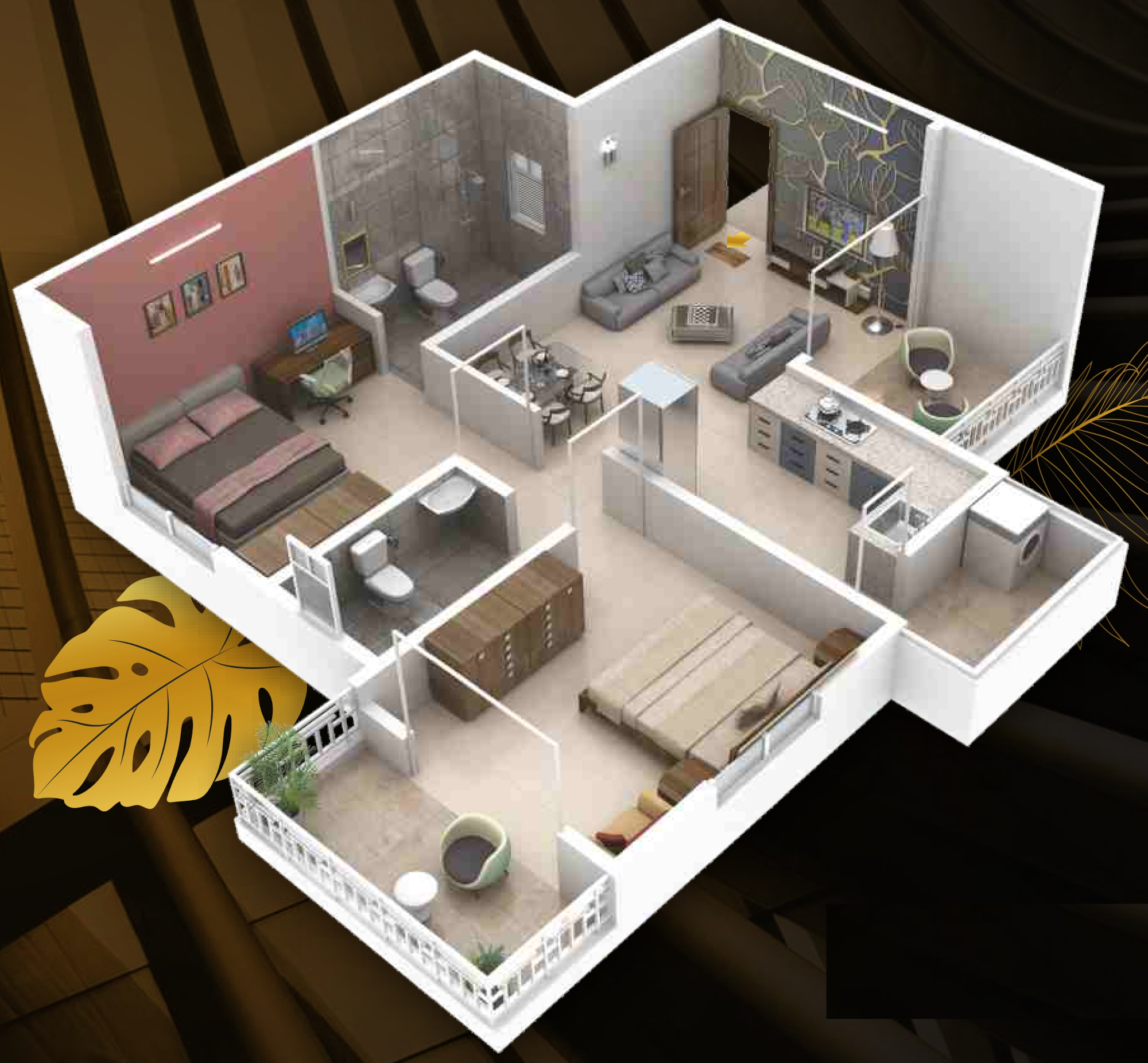 3DFloorPlan of Palaash Oak