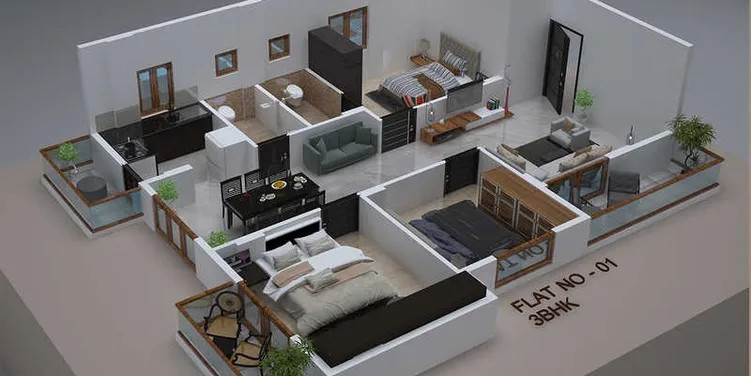 3DFloorPlan of Shravanthi Prima