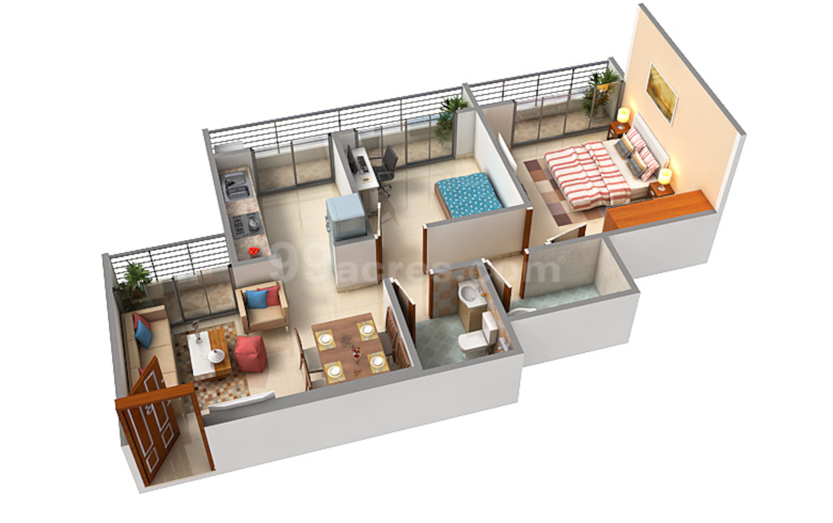 3DFloorPlan of Akshar River Gate