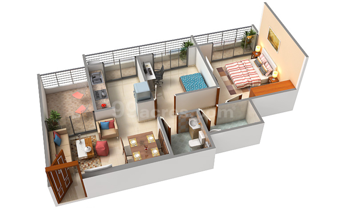 3DFloorPlan of Akshar River Gate