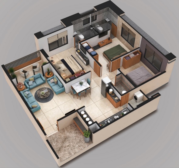 3DFloorPlan of Aatishya 100