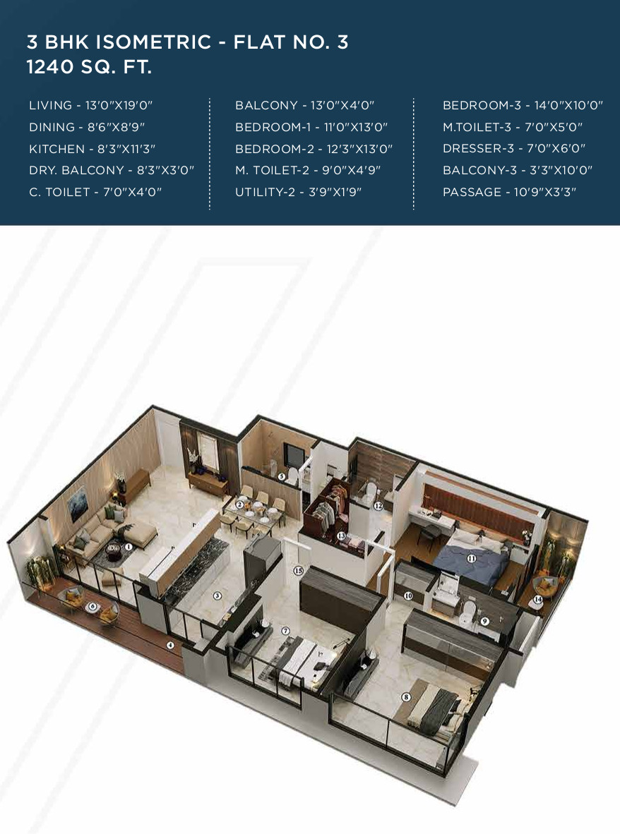 3DFloorPlan of Gurukrupa Vyom