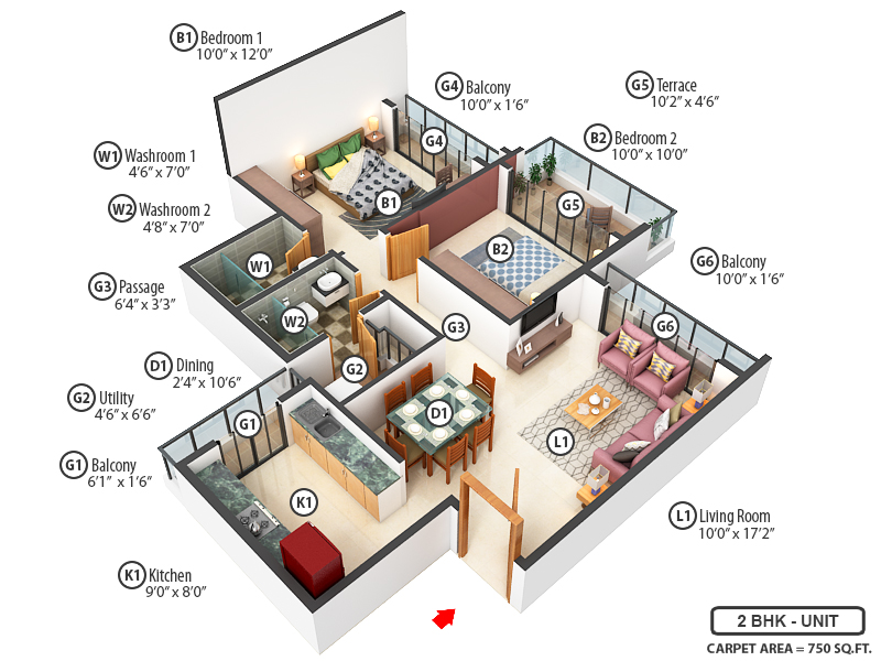 3DFloorPlan of Godrej Bayview