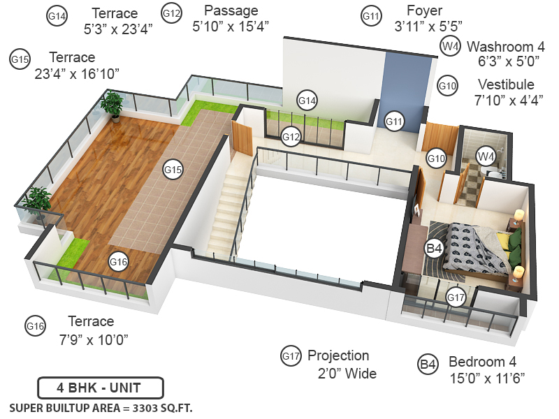 Upper Level Penthouse Plan Upper Level Penthouse Plan